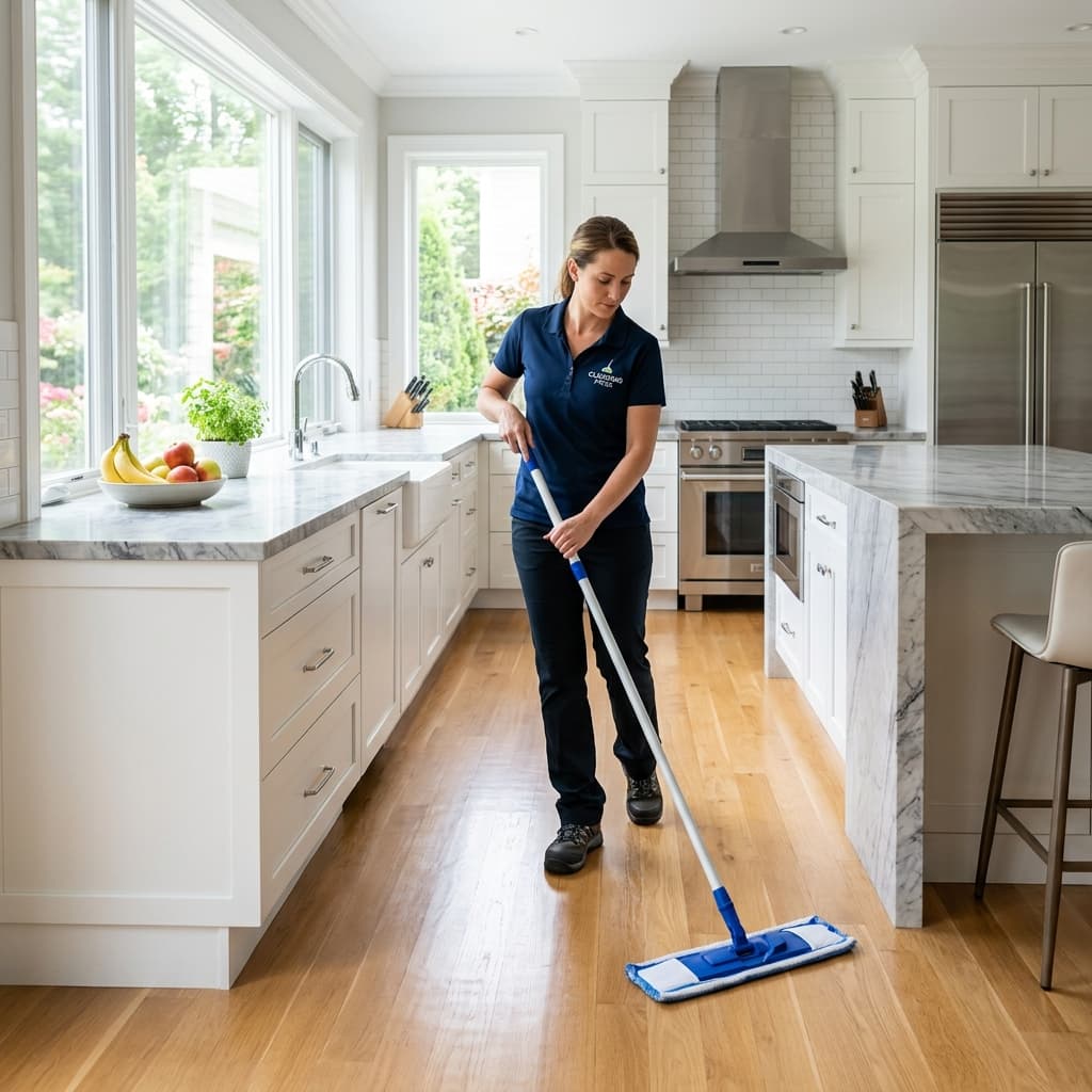 Professional cleaning team ready for service